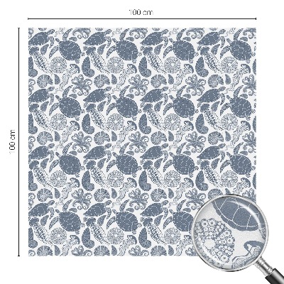 Folie decorativă vitraliu pentru uși și ferestre Viața oceanică