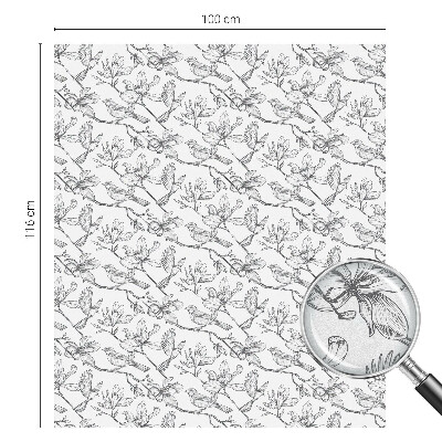 Folie decorativă vitraliu pentru uși și ferestre Păsări și flori