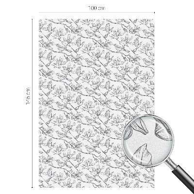 Folie decorativă vitraliu pentru uși și ferestre Păsări și flori