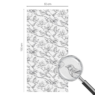 Folie decorativă vitraliu pentru uși și ferestre Păsări și flori