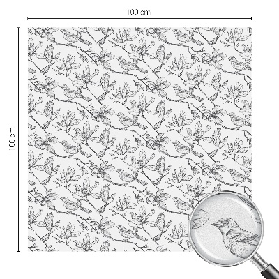 Folie decorativă vitraliu pentru uși și ferestre Păsări și flori