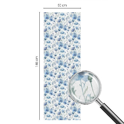 Folie geam intimitate model vitraliu Flori în acuarelă