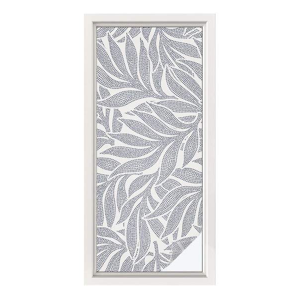 Folie decorativă vitraliu pentru uși și ferestre Picături de frunze