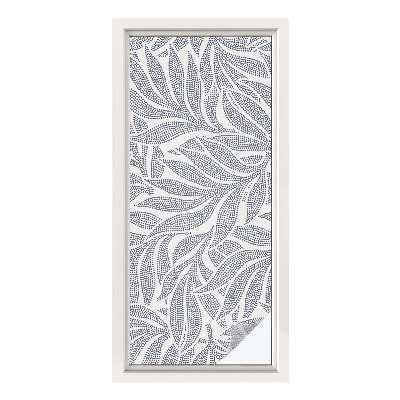 Folie decorativă vitraliu pentru uși și ferestre Picături de frunze