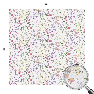 Autocolant vitraliu pentru geam Pajiște înflorită