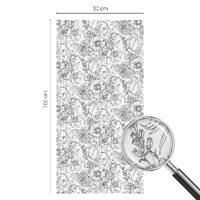 Folie geam intimitate model vitraliu Eleganță floristică