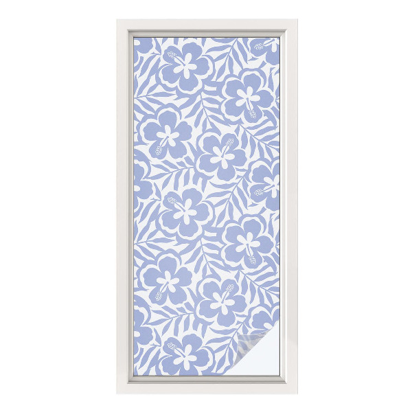 Autocolant vitraliu pentru geam Flori de hibiscus