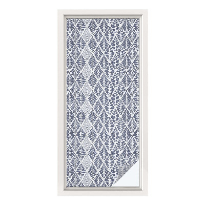 Folie decorativă vitraliu pentru uși și ferestre Frunze modelate