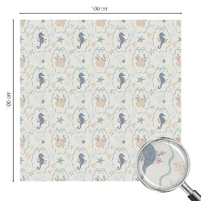 Folie geam intimitate model vitraliu Căluți de mare