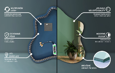 Oglindă în formă de pată iluminată cu LED-uri