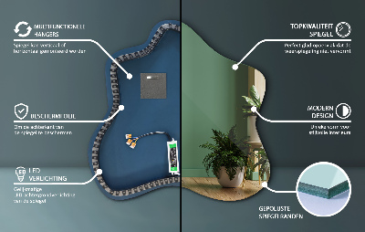 Oglindă în formă de pată iluminată cu LED-uri