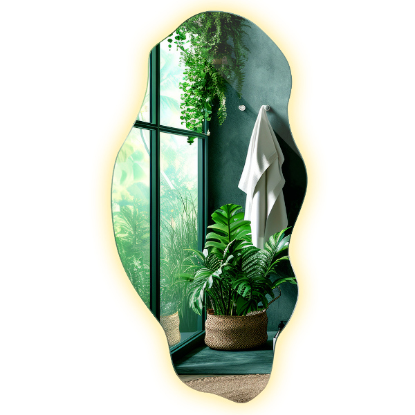 Oglindă asimetrică Led Fără rame