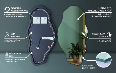 Oglindă asimetrică Led Fără rame