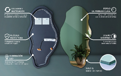 Oglindă asimetrică Led Fără rame