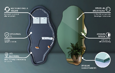 Oglindă asimetrică Led Fără rame