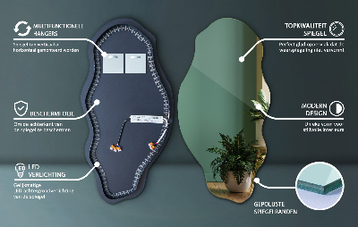 Oglindă asimetrică Led Fără rame