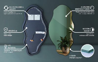 Oglindă asimetrică Led Fără rame