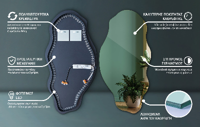 Oglindă asimetrică Led Fără rame