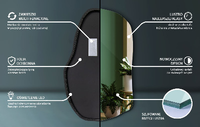 Oglinda forma neregulata led unică