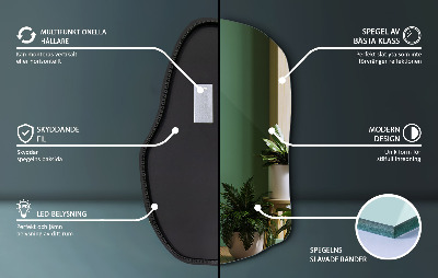 Oglinda forma neregulata led unică