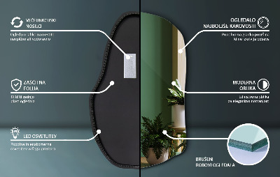 Oglinda forma neregulata led unică
