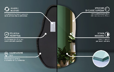 Oglinda forma neregulata led unică