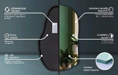 Oglinda forma neregulata led unică