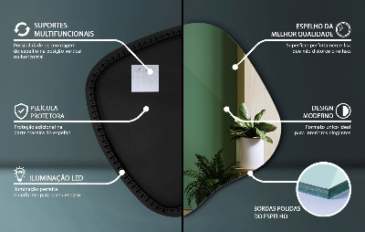 Oglindă organică cu led accesoriu modern