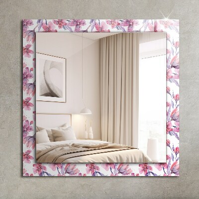 Oglinda imprimata Flori în acuarelă
