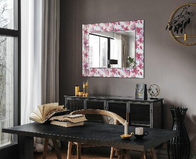 Oglinda imprimata Flori în acuarelă