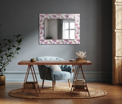 Oglinda rama cu imprimeu Motive florale mov