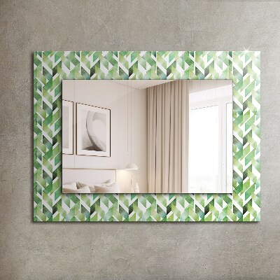 Decoratiuni perete cu oglinda Motiv geometric verde