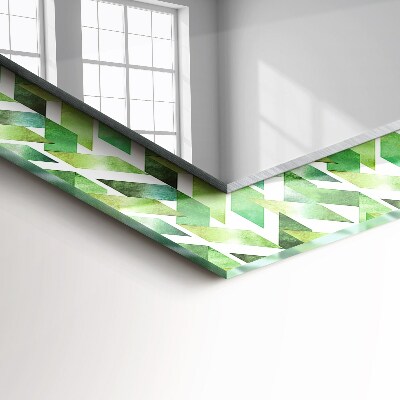 Decoratiuni perete cu oglinda Motiv geometric verde