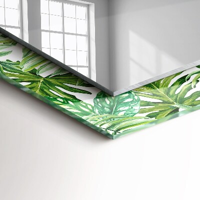 Oglinda rama cu imprimeu Frunze tropicale verzi