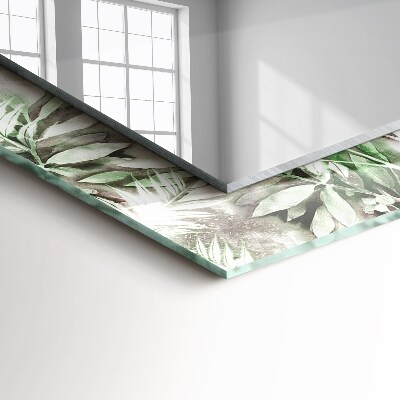 Oglinda decor perete Desen de frunze verzi
