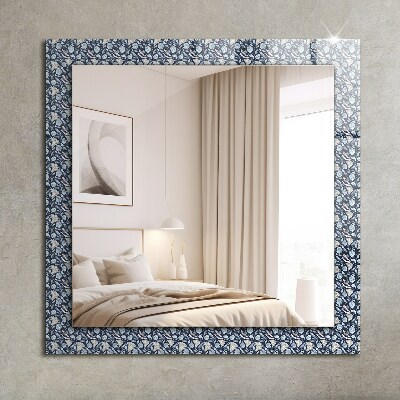 Decoratiuni perete cu oglinda Desen de floare albastră