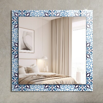 Oglinda perete decorativa Motiv ornamental albastru
