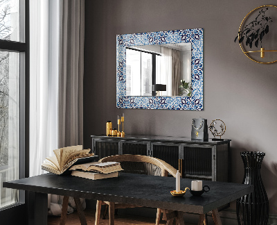 Oglinda perete decorativa Motiv ornamental albastru