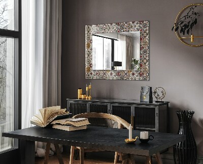 Oglinda rama cu imprimeu Mozaic colorat