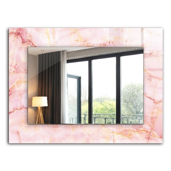 Oglinda cu decor Model de marmură roz