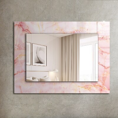 Oglinda cu decor Model de marmură roz