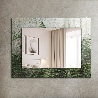 Oglinda cu rama imprimata Frunze verzi de ferigă
