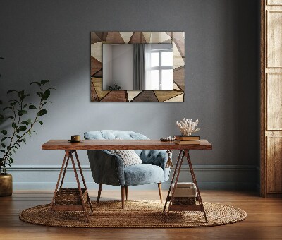 Oglinda rama cu imprimeu Modele geometrice în lemn