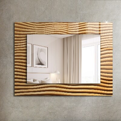 Oglinda cu decor Valuri în lemn