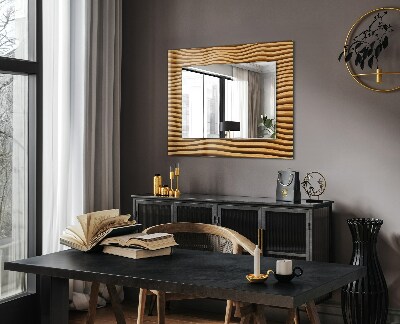 Oglinda cu decor Valuri în lemn