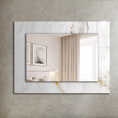 Oglinda cu rama imprimata Motive din marmură albă