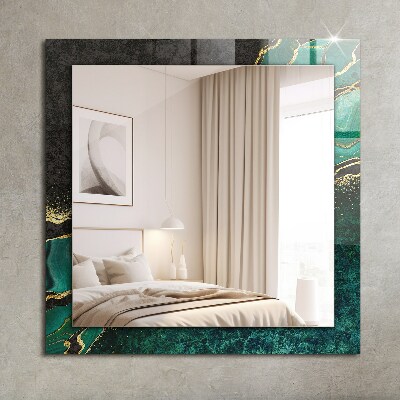 Oglinda cu decor Motive de artă abstractă verde