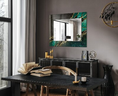 Oglinda cu decor Motive de artă abstractă verde