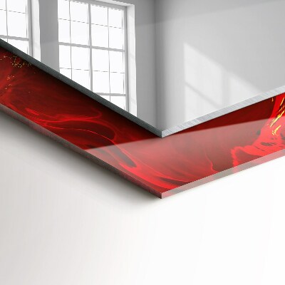 Oglinda imprimata Vopsea abstractă roșie