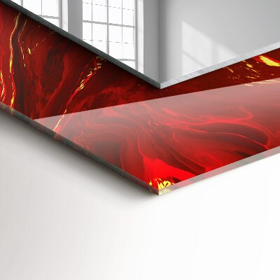Oglinda imprimata Vopsea abstractă roșie